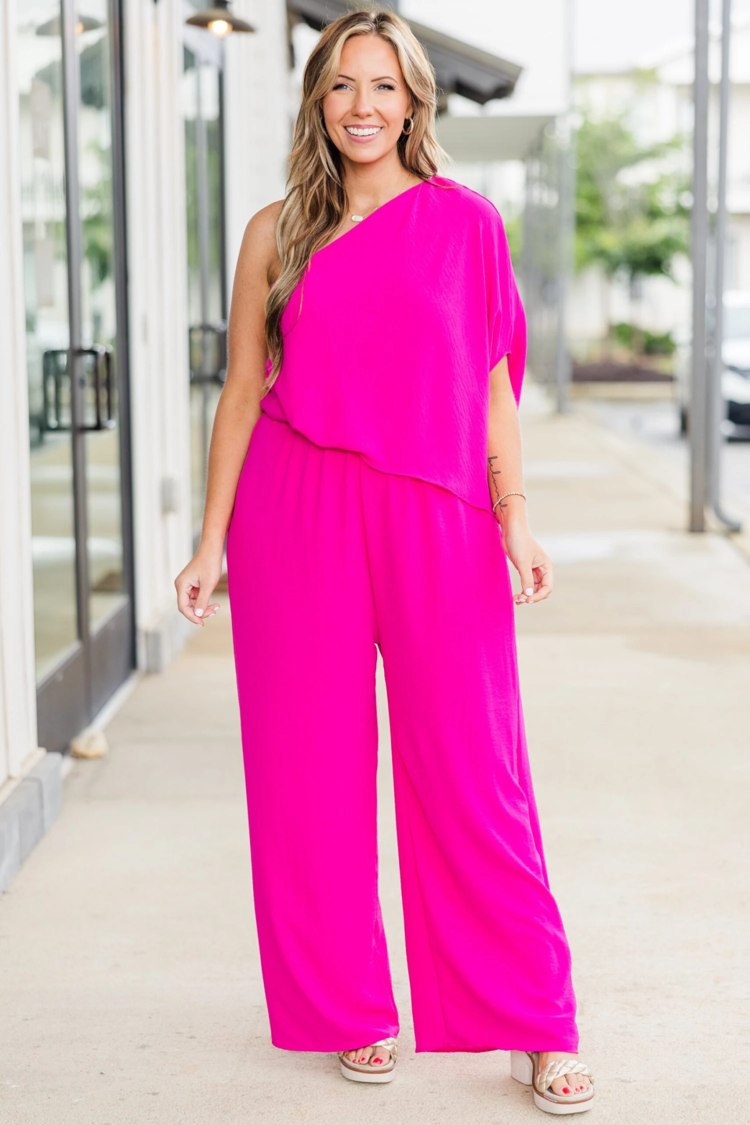 Good Luck Babe Jumpsuit, Fuchsia 3 Good Luck Babe Jumpsuit, Fuchsia - Image 3