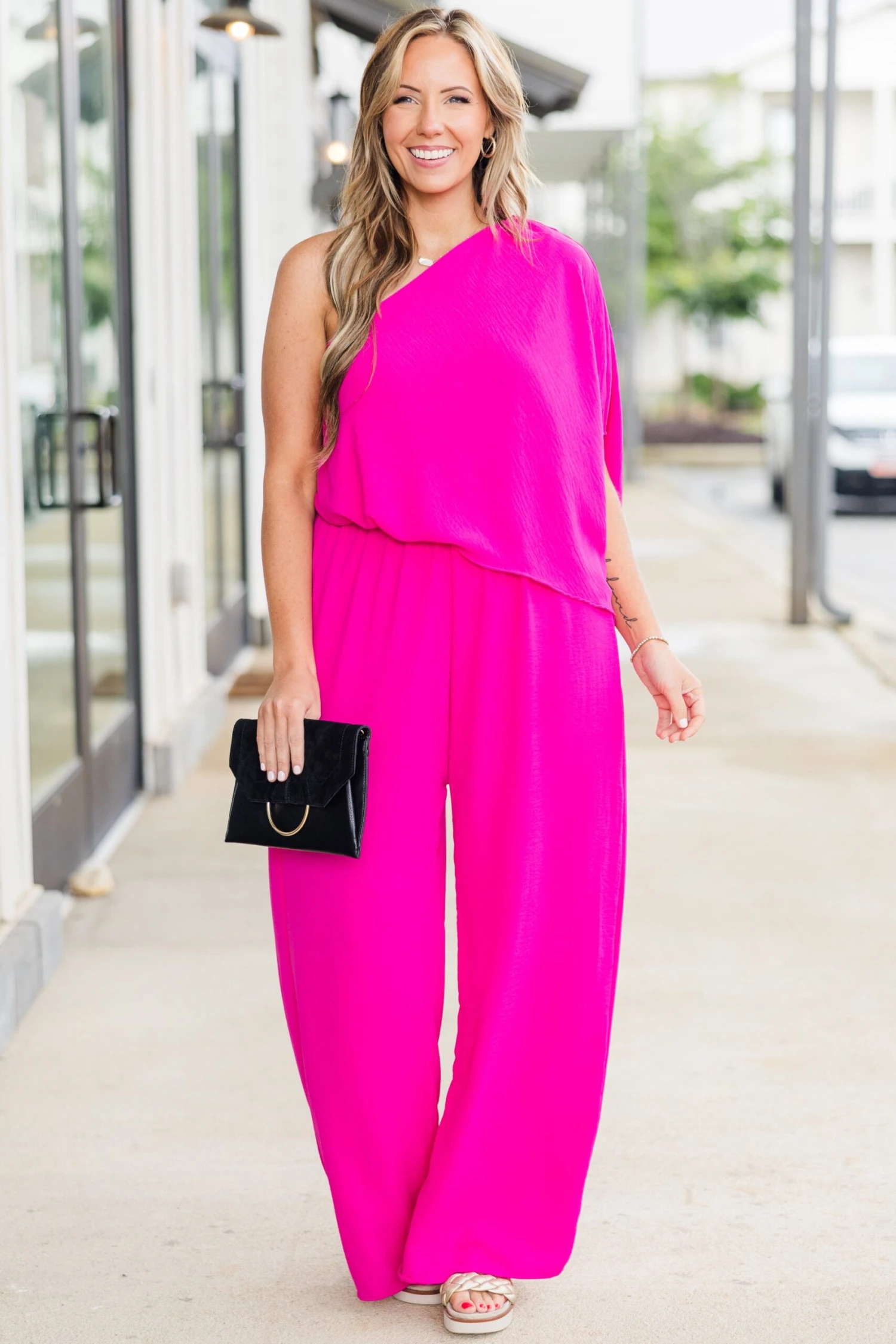 Good Luck Babe Jumpsuit, Fuchsia 4 Good Luck Babe Jumpsuit, Fuchsia - Image 4