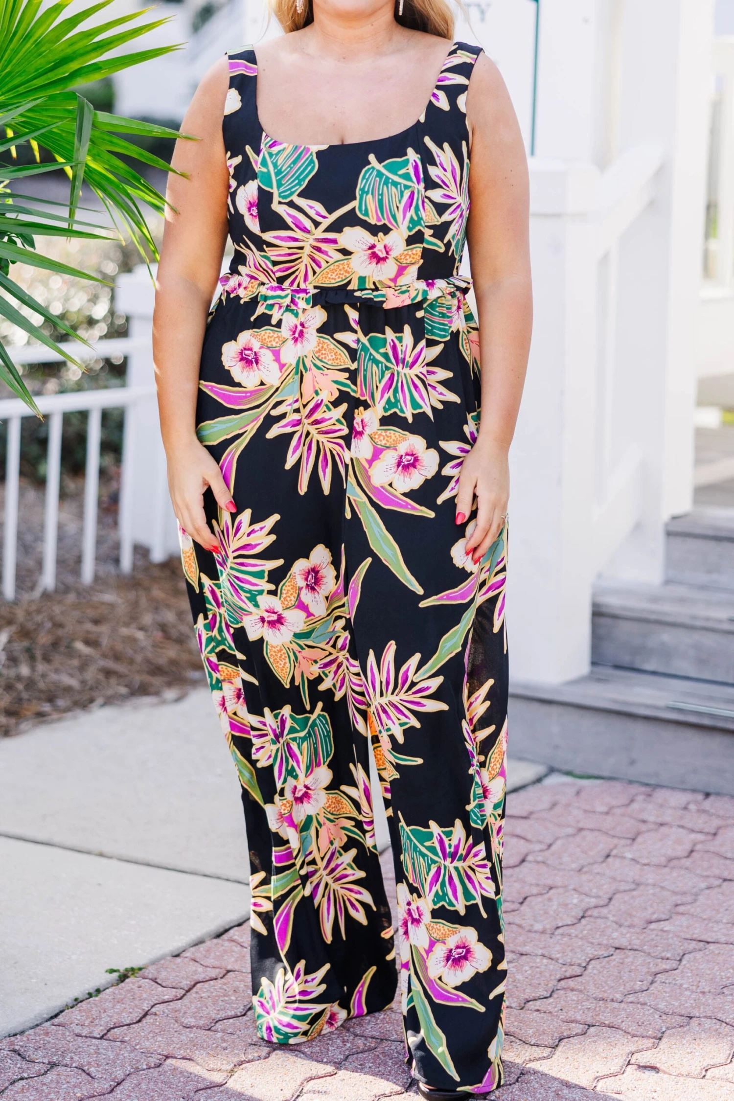 Hibiscus Nights Jumpsuit, Black 5 Hibiscus Nights Jumpsuit, Black - Image 5