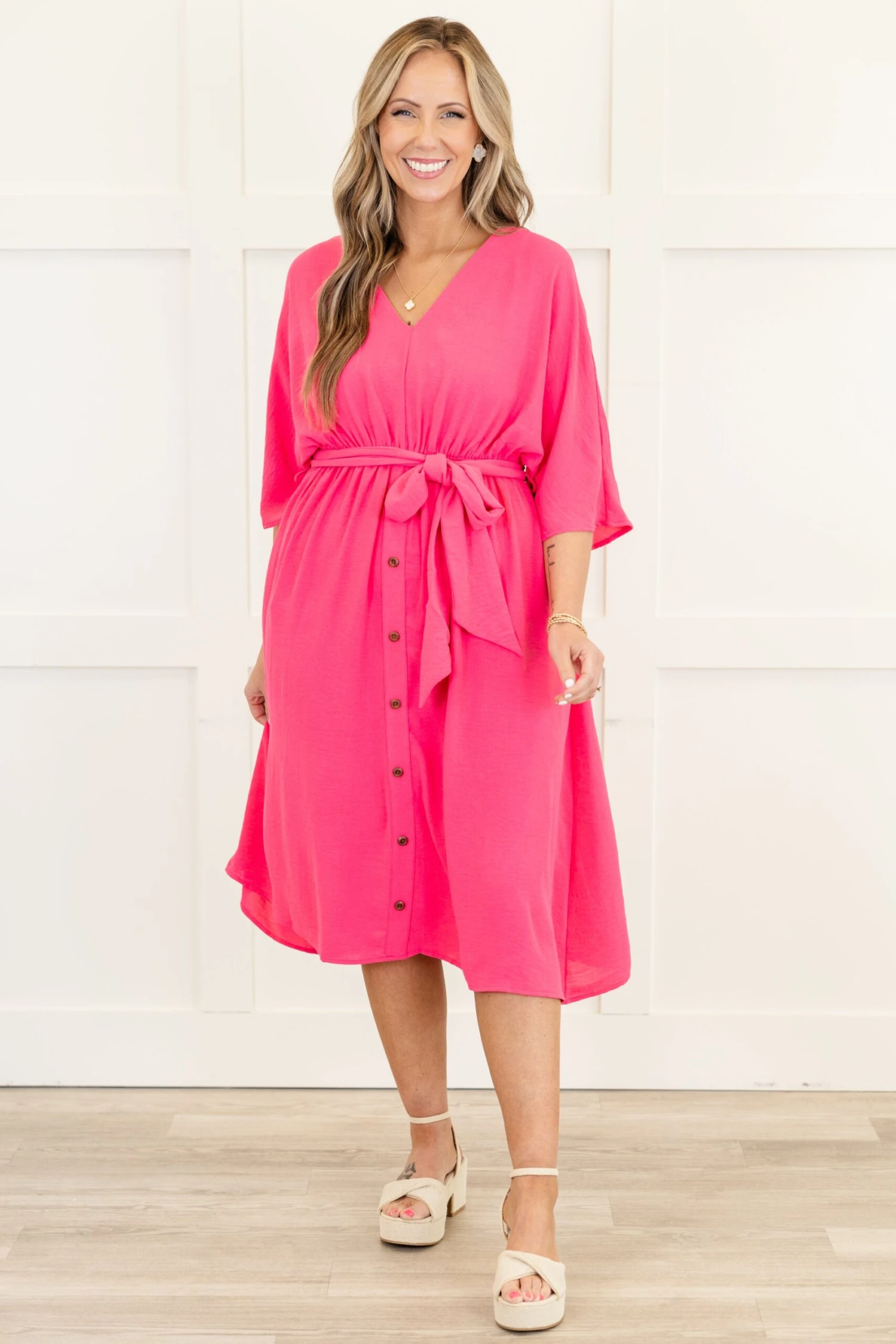 Hopelessly Yours Dress, Hot Pink 3 Hopelessly Yours Dress, Hot Pink - Image 3