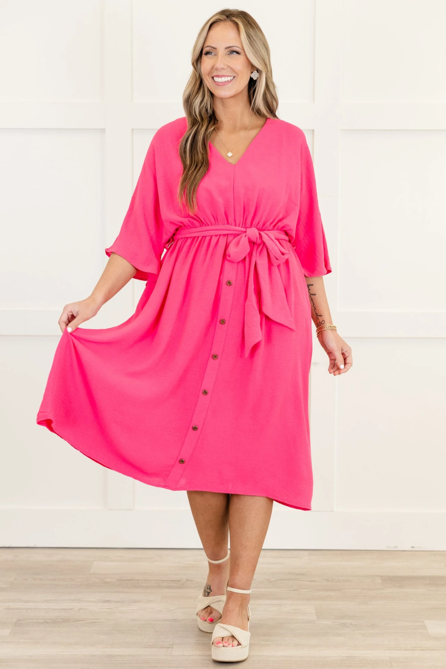 Hopelessly Yours Dress, Hot Pink 2 Hopelessly Yours Dress, Hot Pink - Image 2