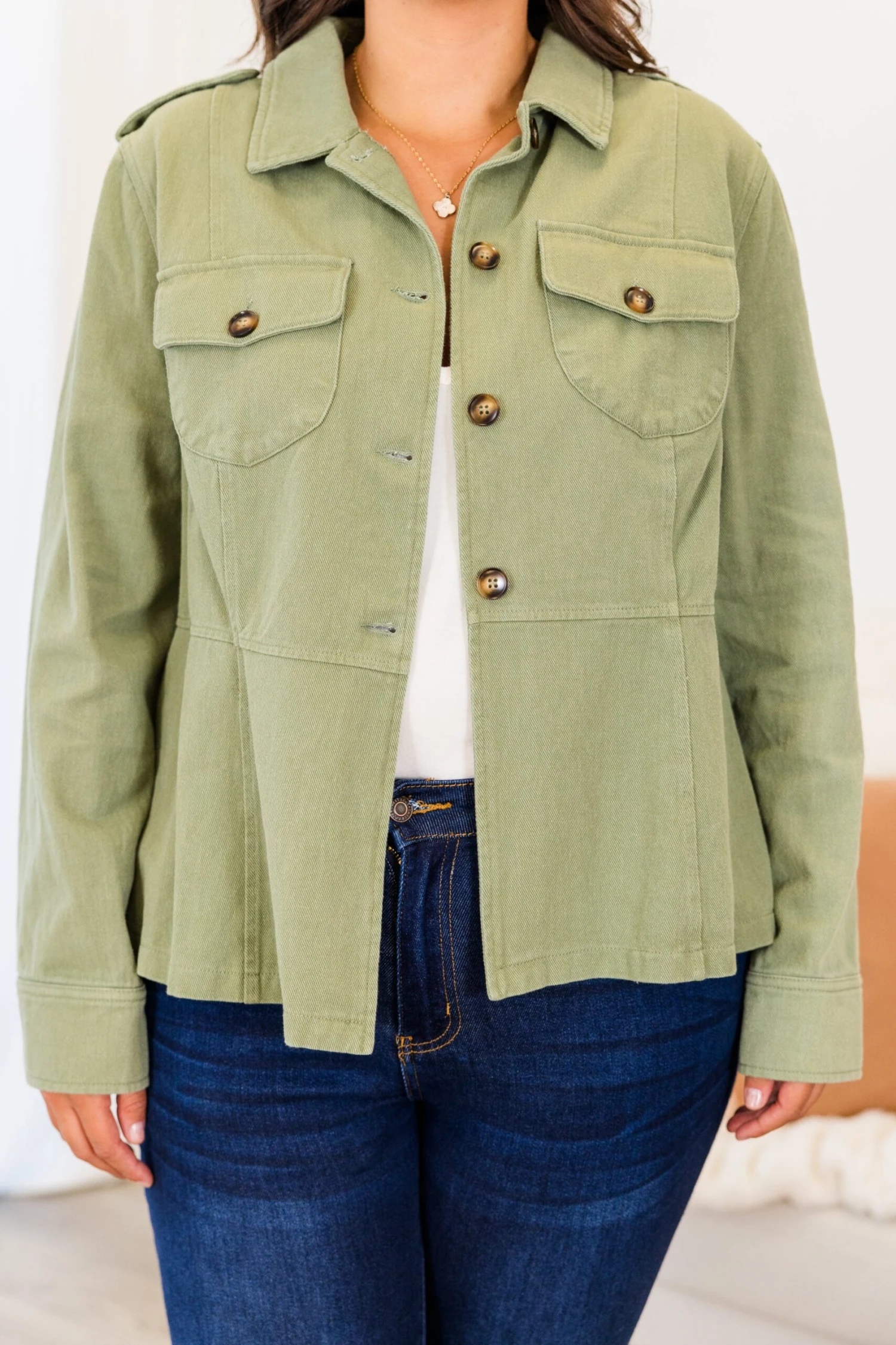 I Can Make You Mine Shacket, Olive 5 I Can Make You Mine Shacket, Olive - Image 5