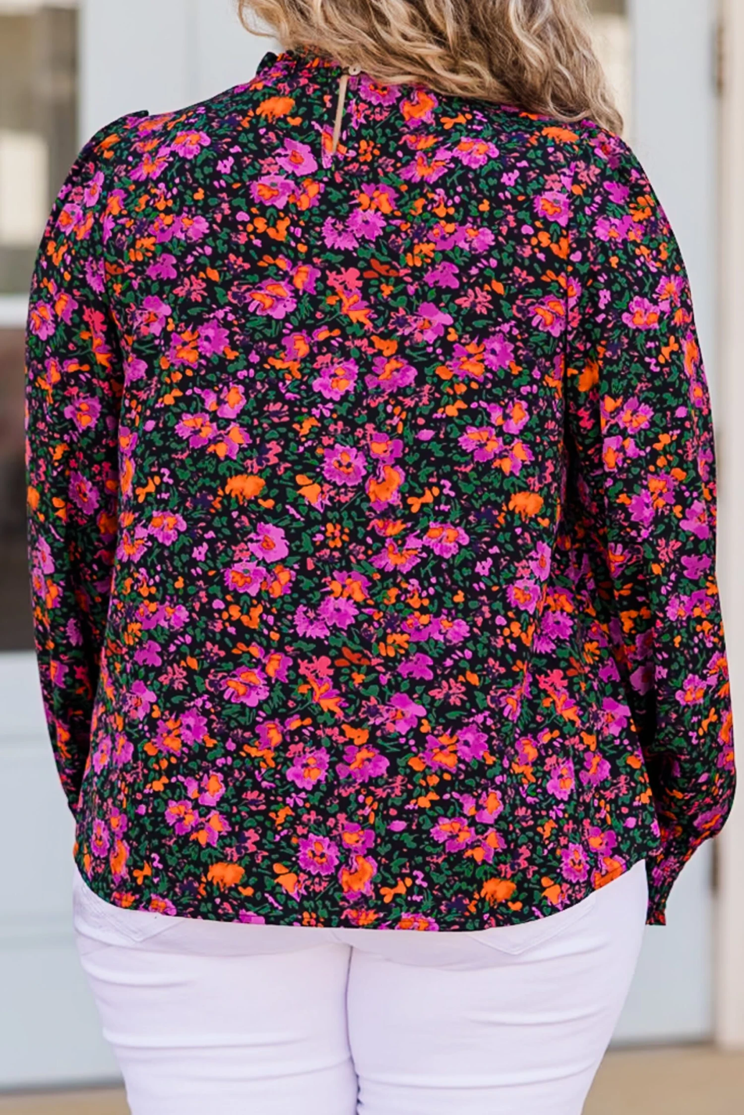 In The Warm Spring Air Top, Purple Floral 7 In The Warm Spring Air Top, Purple Floral - Image 7