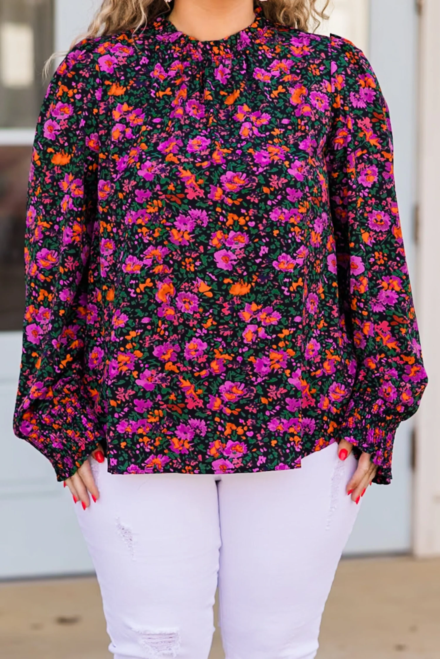 In The Warm Spring Air Top, Purple Floral 6 In The Warm Spring Air Top, Purple Floral - Image 6