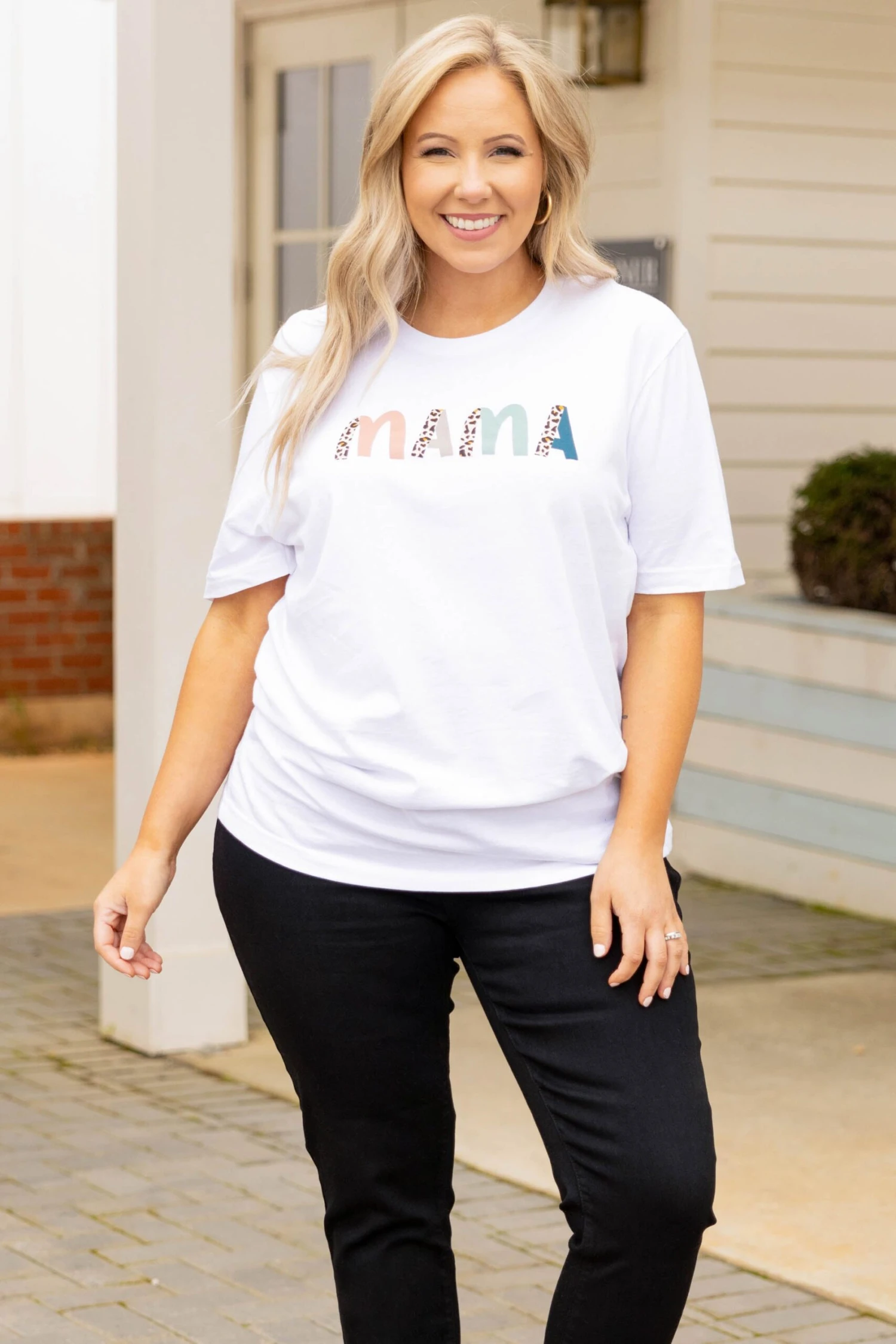 Leopard Mama Tee, White 1 Leopard Mama Tee, White