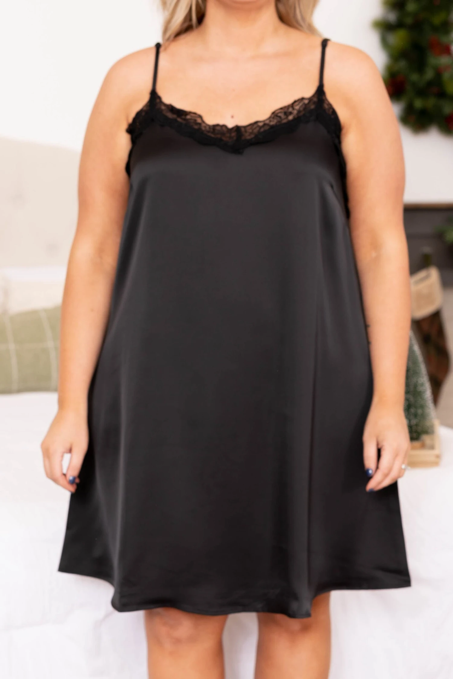 Let Yourself Be Loved Silky Night Slip, Black 4 Let Yourself Be Loved Silky Night Slip, Black - Image 4