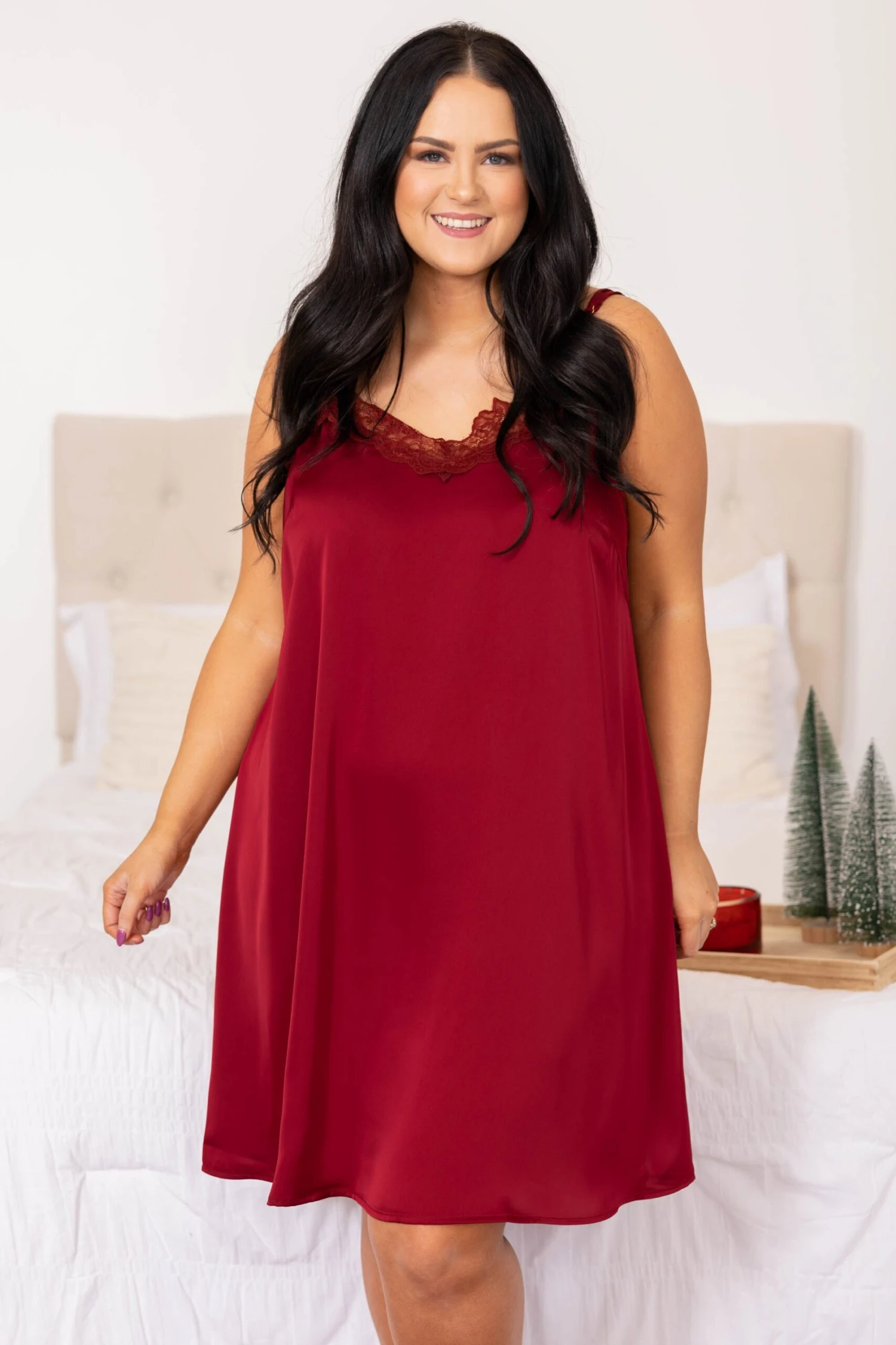 Let Yourself Be Loved Silky Night Slip, Wine 1 Let Yourself Be Loved Silky Night Slip, Wine