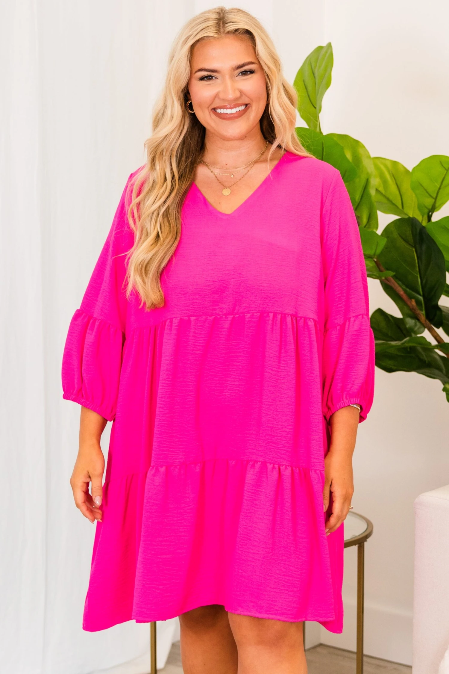 Love's Enchantment Dress, Fuchsia 2 Love's Enchantment Dress, Fuchsia - Image 2