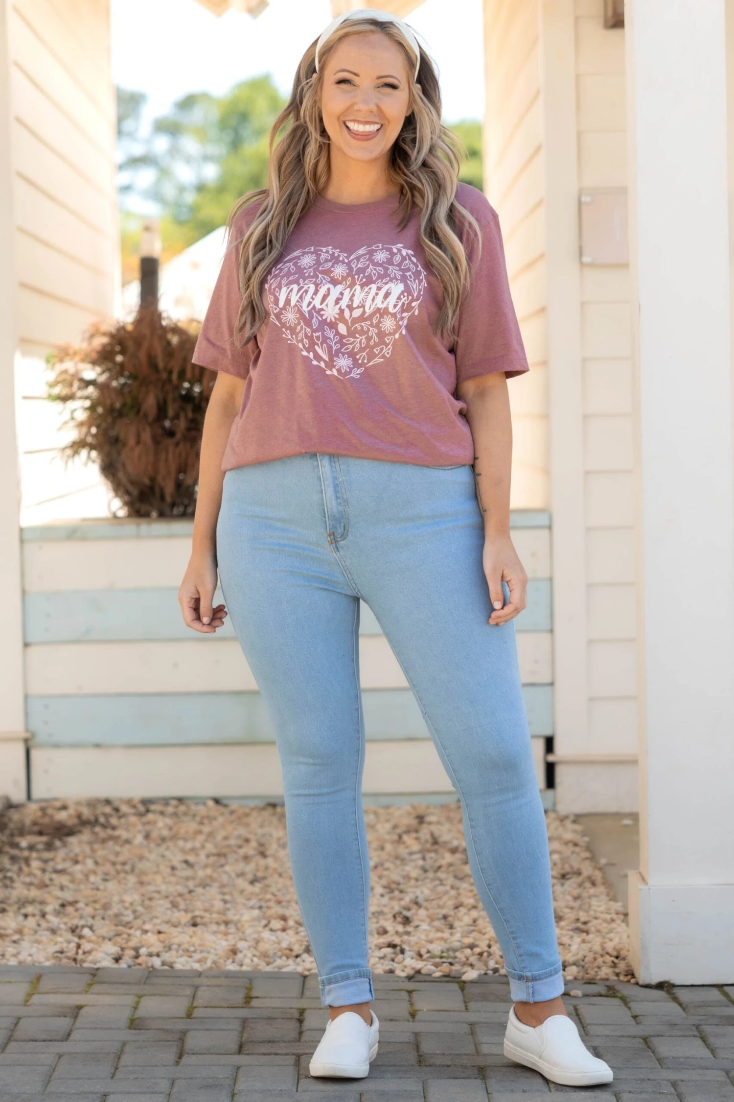 Mama's Love Tee, Heather Mauve 2 Mama's Love Tee, Heather Mauve - Image 2