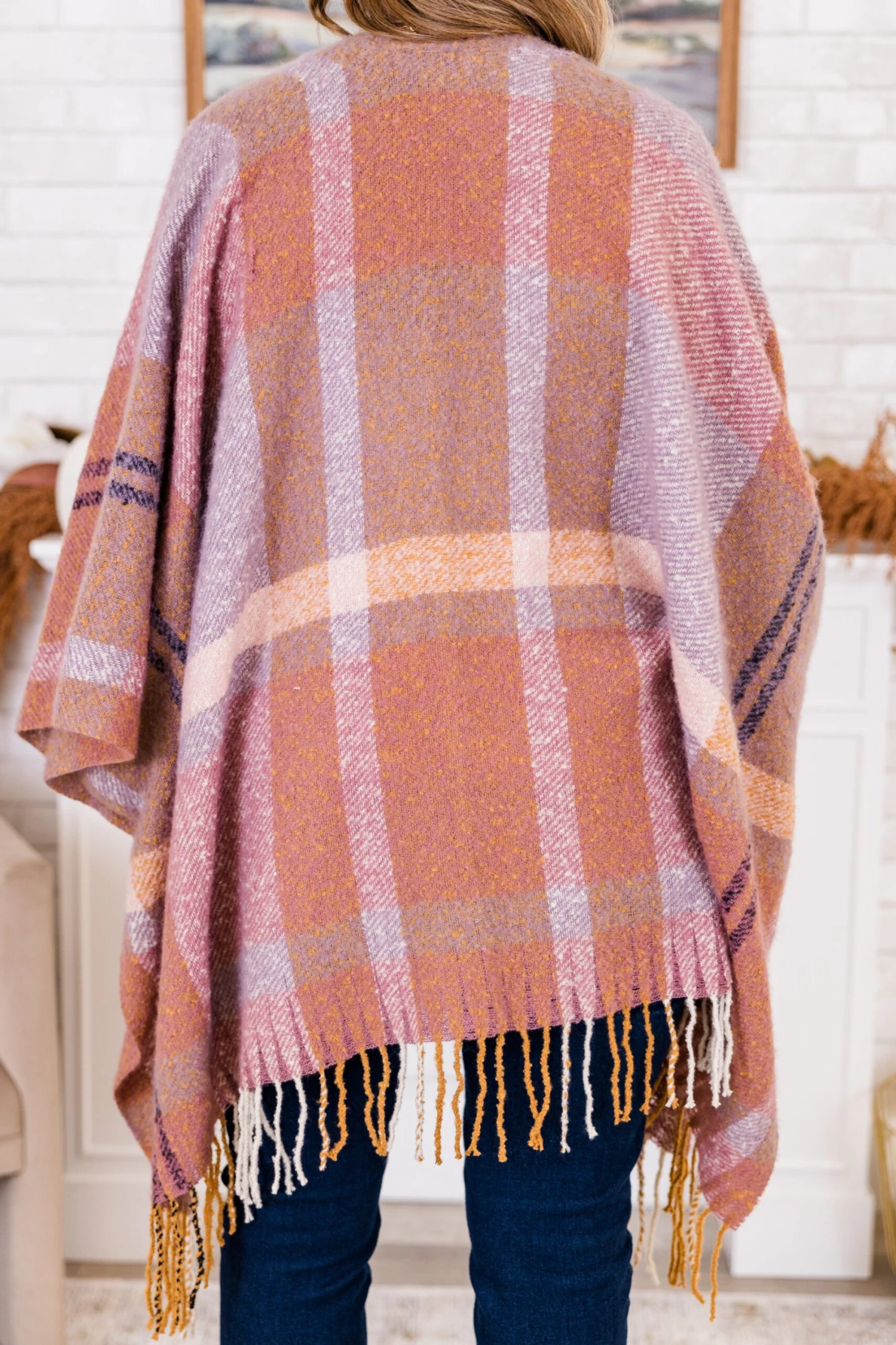 One Less Lonely Girl Poncho, Mauve 6 One Less Lonely Girl Poncho, Mauve - Image 6