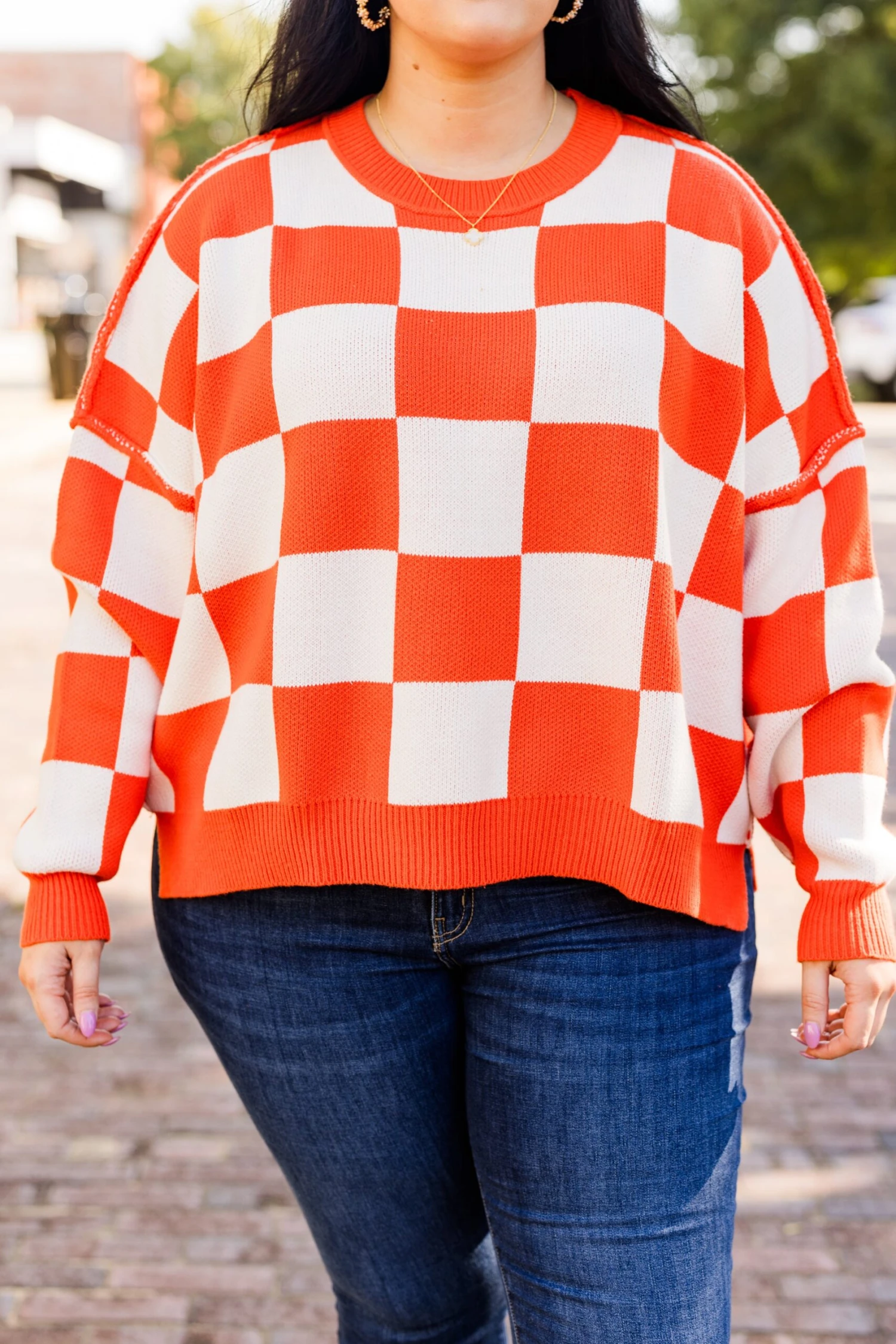 Perfect For A Picnic Sweater, Orange 5 Perfect For A Picnic Sweater, Orange - Image 5