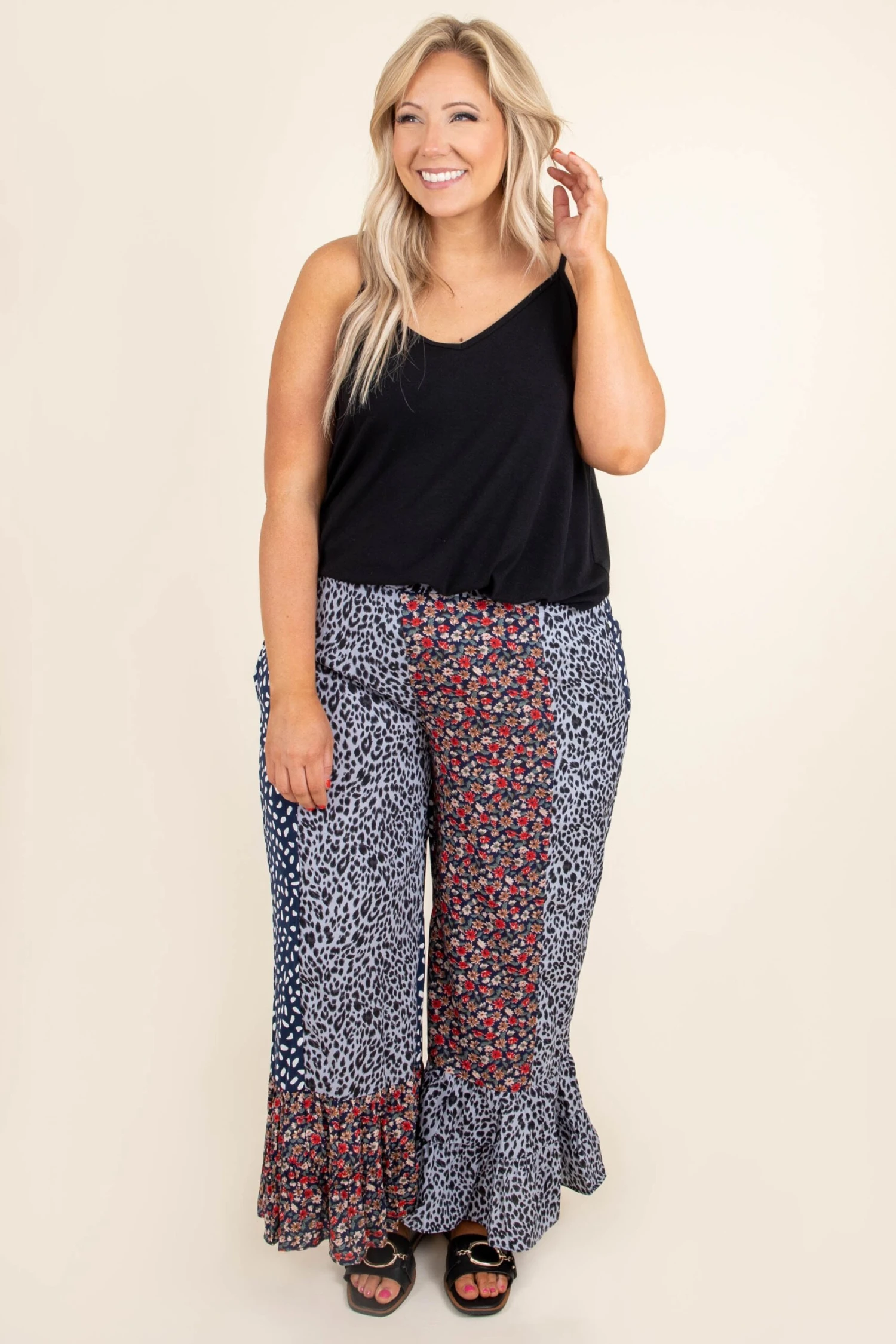 Poppy Strolls Pants, Navy Mix 4 Poppy Strolls Pants, Navy Mix - Image 4