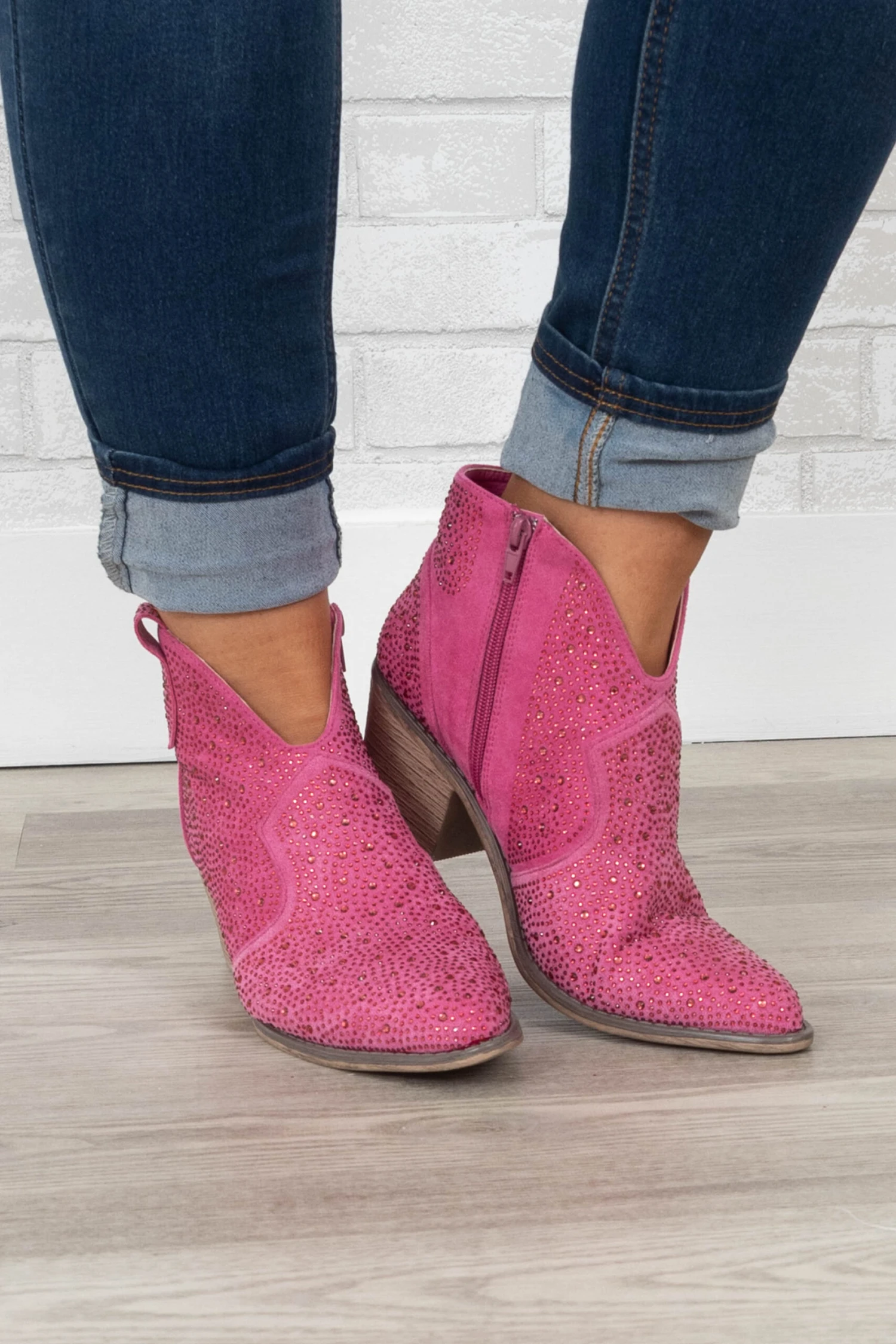 Pretty Pinkalicious Booties, Fuchsia 2 Pretty Pinkalicious Booties, Fuchsia - Image 2