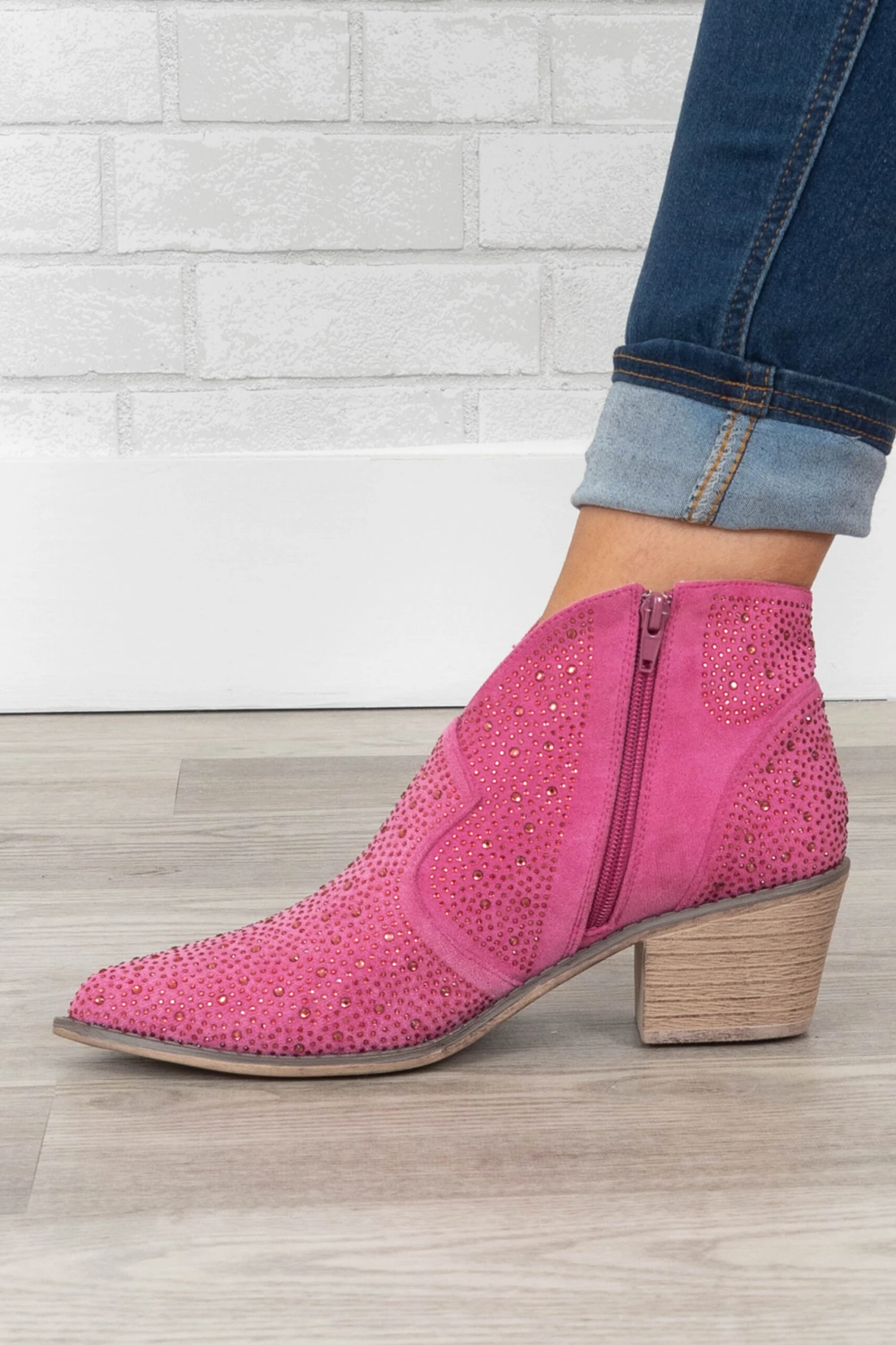 Pretty Pinkalicious Booties, Fuchsia 3 Pretty Pinkalicious Booties, Fuchsia - Image 3