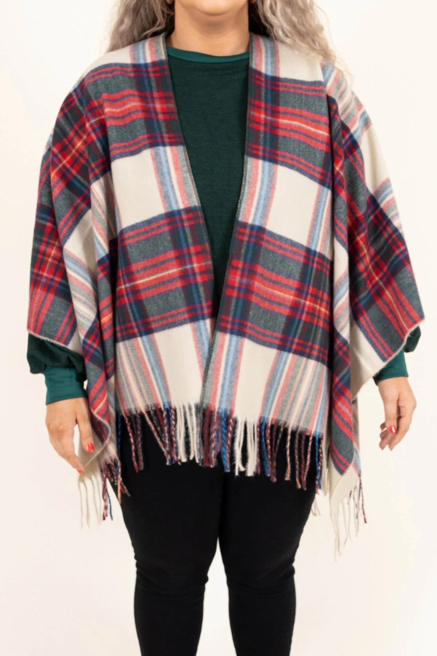 Rocky Road Poncho, Red-Green 4 Rocky Road Poncho, Red-Green - Image 4