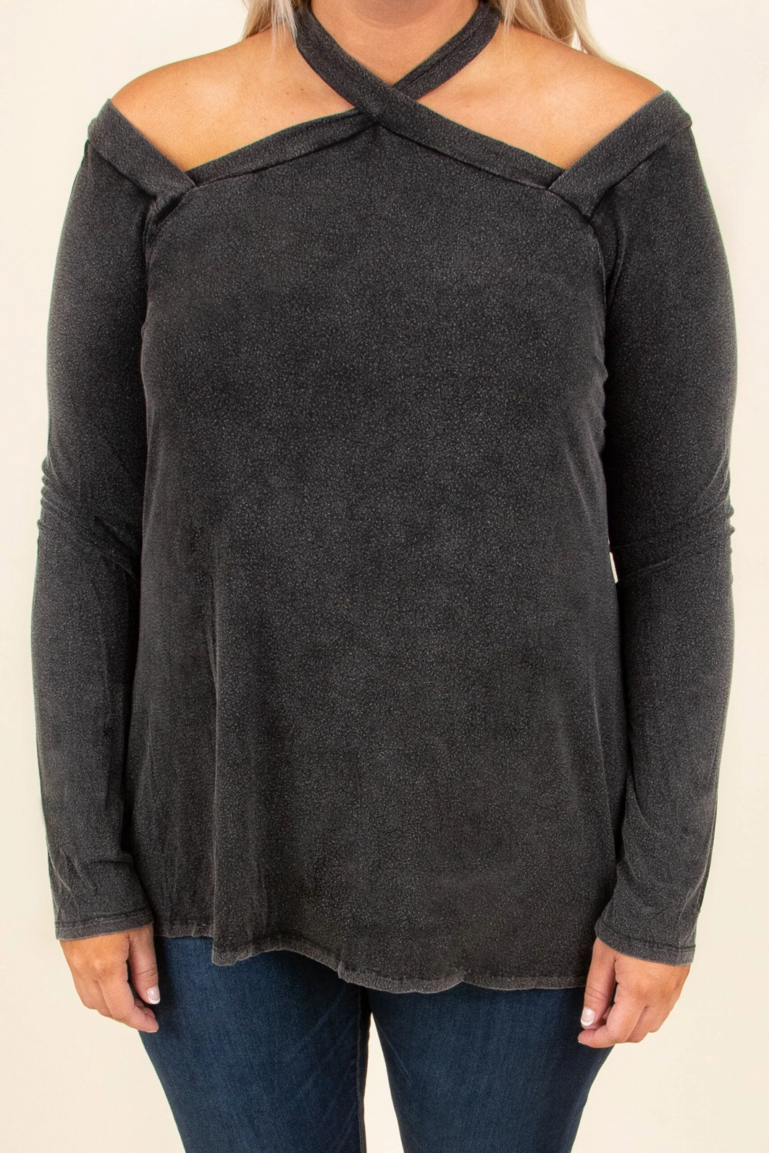 Anything But Basic Top, Charcoal 3 Anything But Basic Top, Charcoal - Image 3