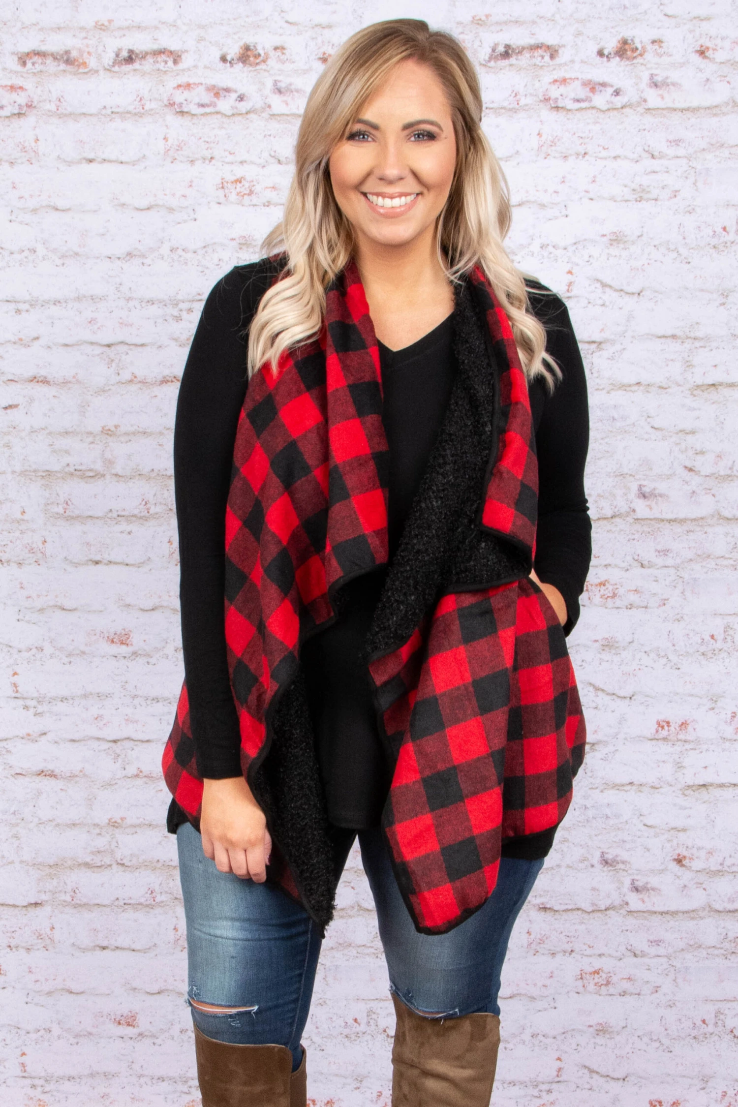 Keep Me Cozy Vest, Red 1 Keep Me Cozy Vest, Red