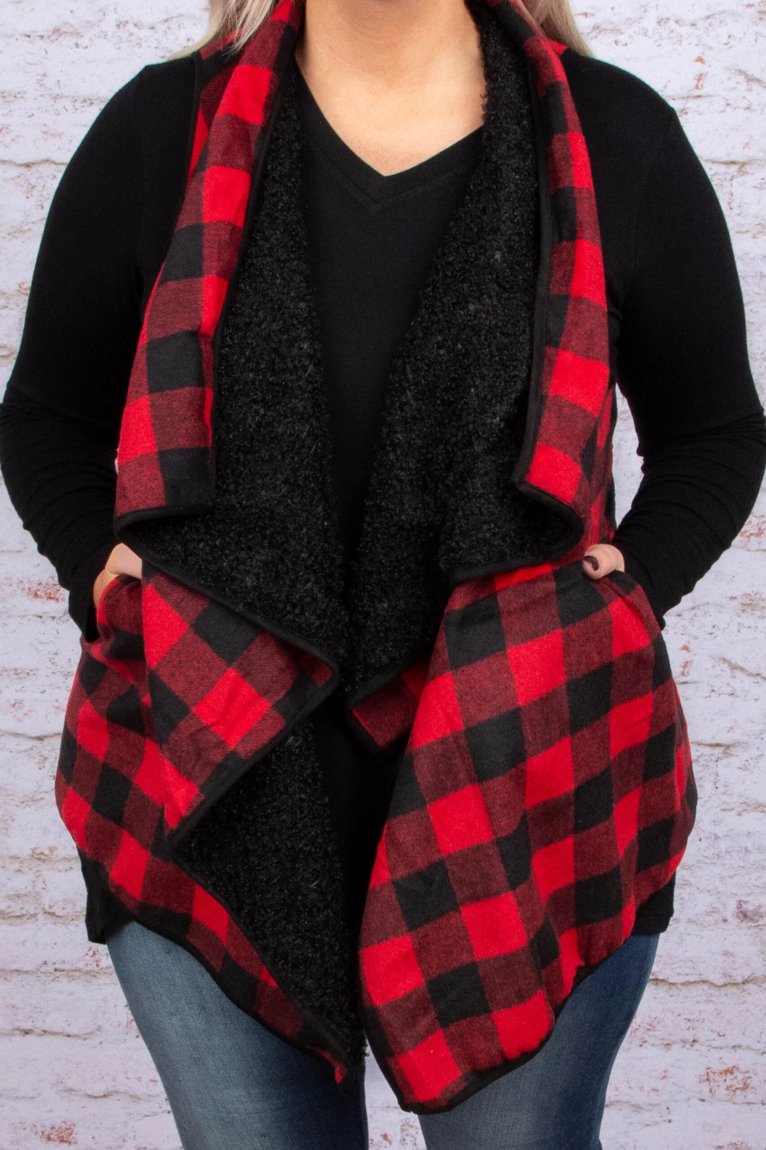 Keep Me Cozy Vest, Red 3 Keep Me Cozy Vest, Red - Image 3