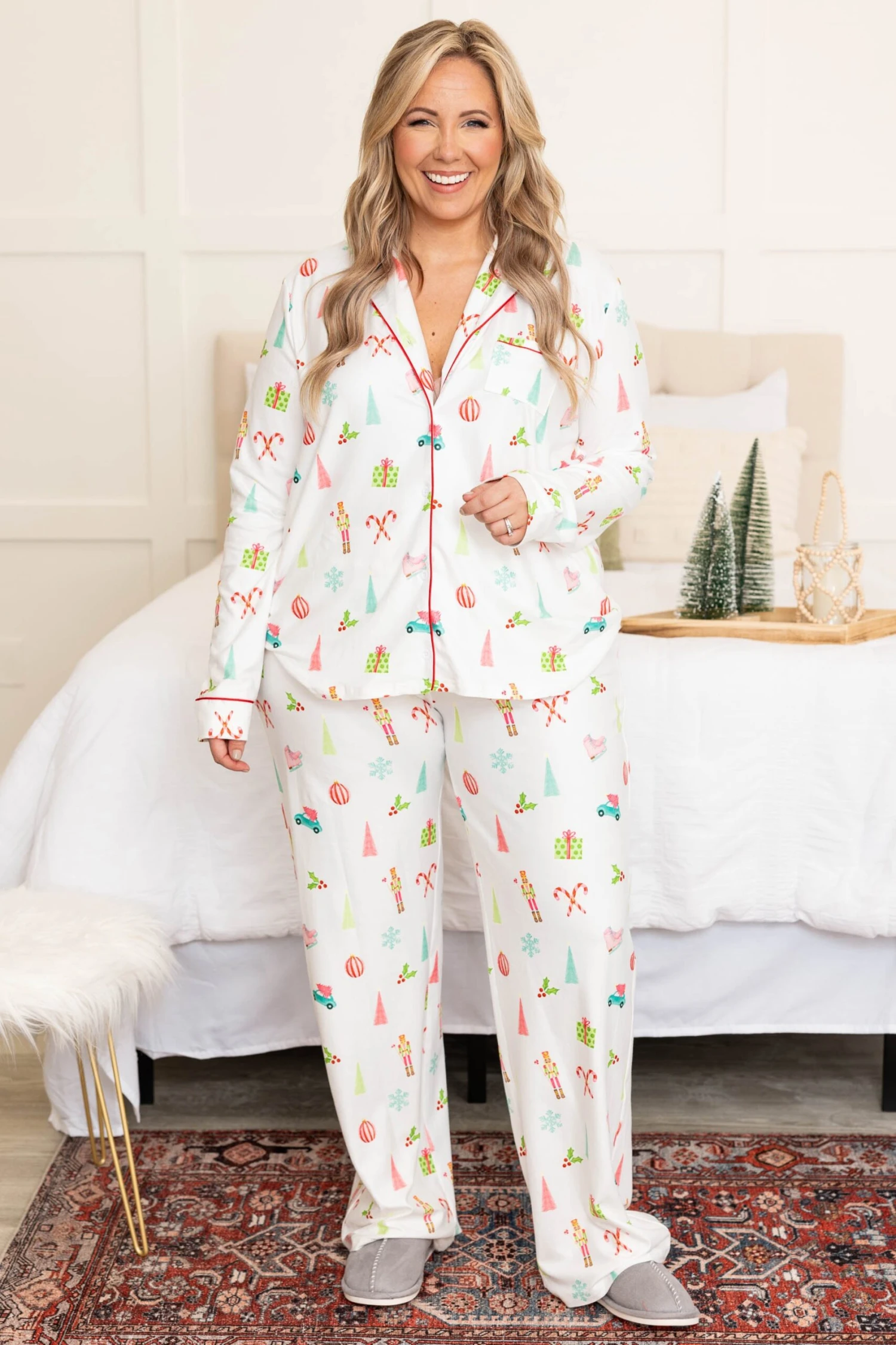 Snow Wishes Pajama Pants, White 2 Snow Wishes Pajama Pants, White - Image 2