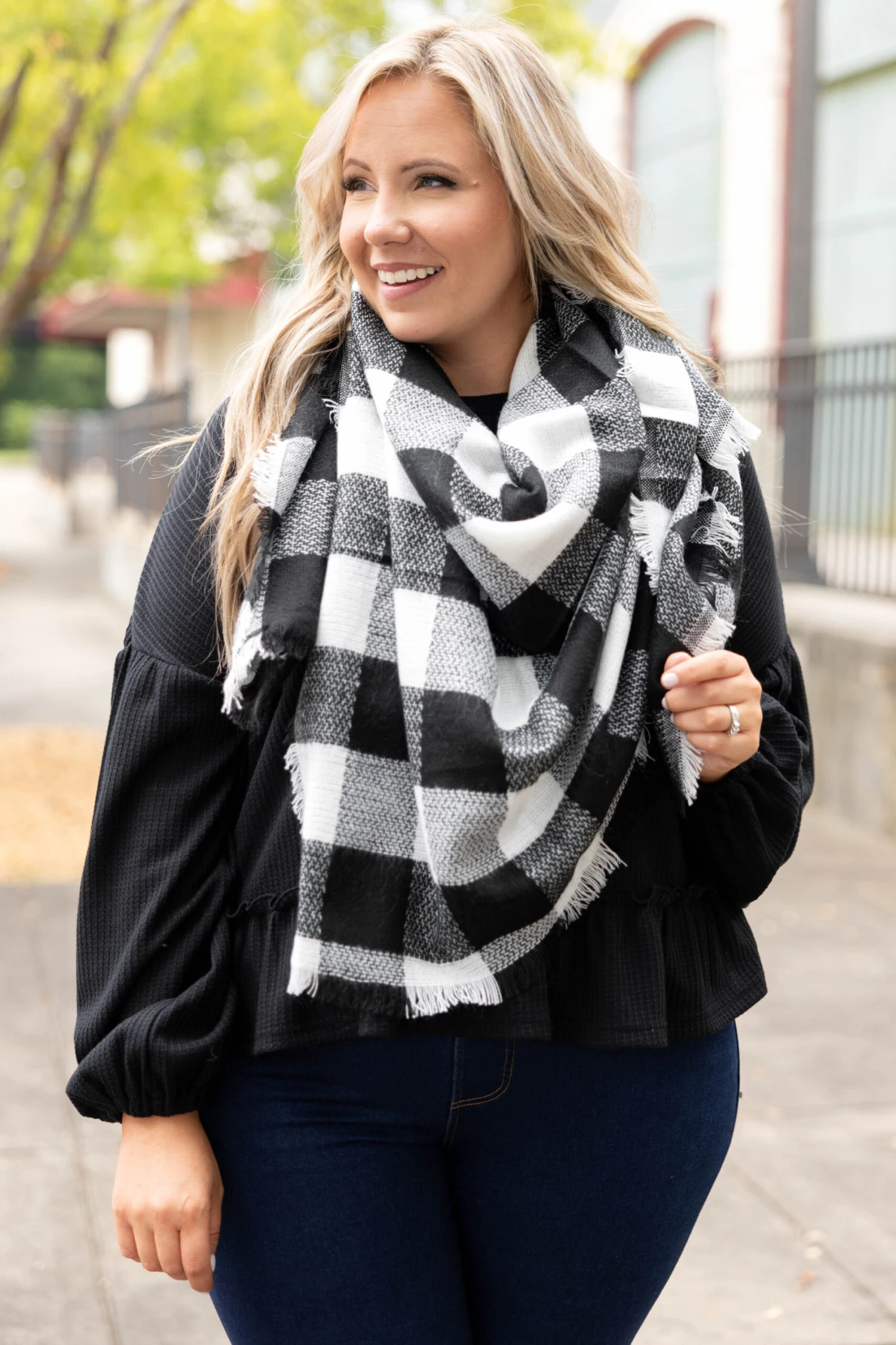 Whisked Away Scarf, Black-White 1 Whisked Away Scarf, Black-White