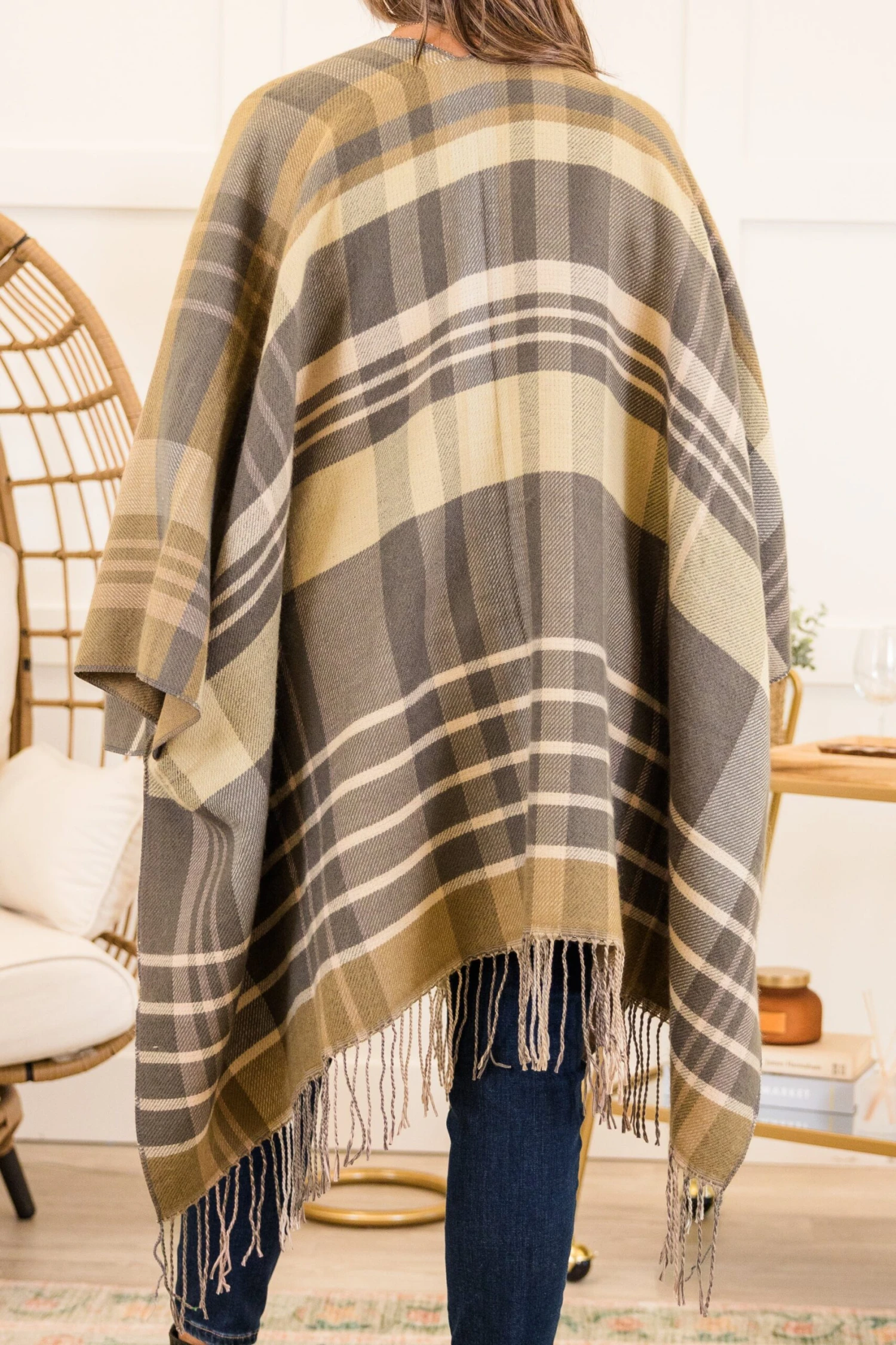 Woolen Whisper Poncho, Gray 6 Woolen Whisper Poncho, Gray - Image 6