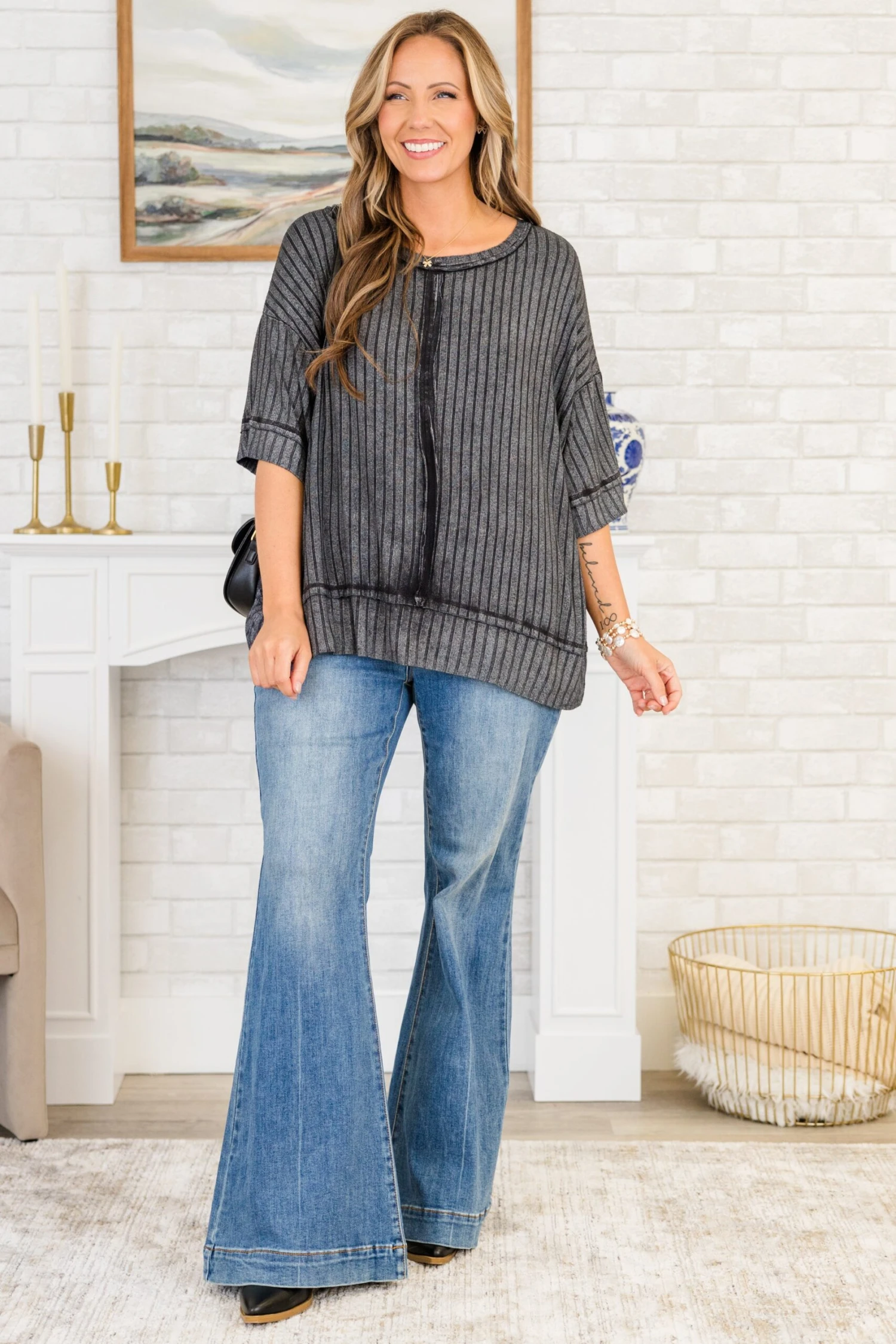 You're All Mine Top, Ash Black 2 You're All Mine Top, Ash Black - Image 2