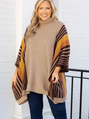 Chic Soul Store -Chic Soul Store FeelingWonderstruckPoncho Taupe 3 scaled