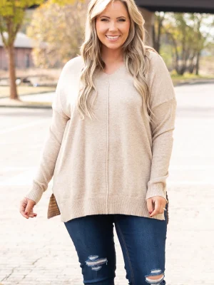 Chic Soul Store -Chic Soul Store I mBetterNowSweater Oatmeal 7352 scaled