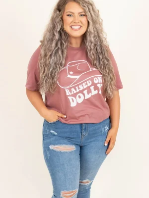 Chic Soul Store -Chic Soul Store RaisedOnDollyTee Mauve 6374 scaled
