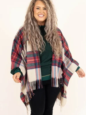 Chic Soul Store -Chic Soul Store RockyRoadPoncho Red Green 9543 scaled